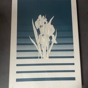 Vintage 70s 80s Serigraph floral fine art interior design